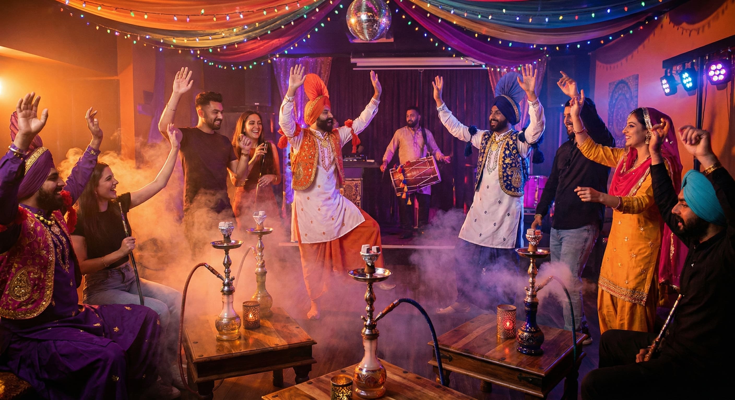 Punjabi Night Vibes: Where Bhangra Energy Meets Hookah Culture